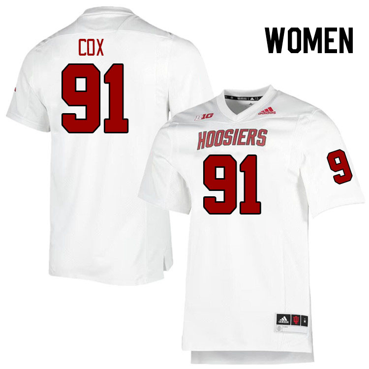Women #91 LeDarrius Cox Indiana Hoosiers College Football Jerseys Stitched-Retro